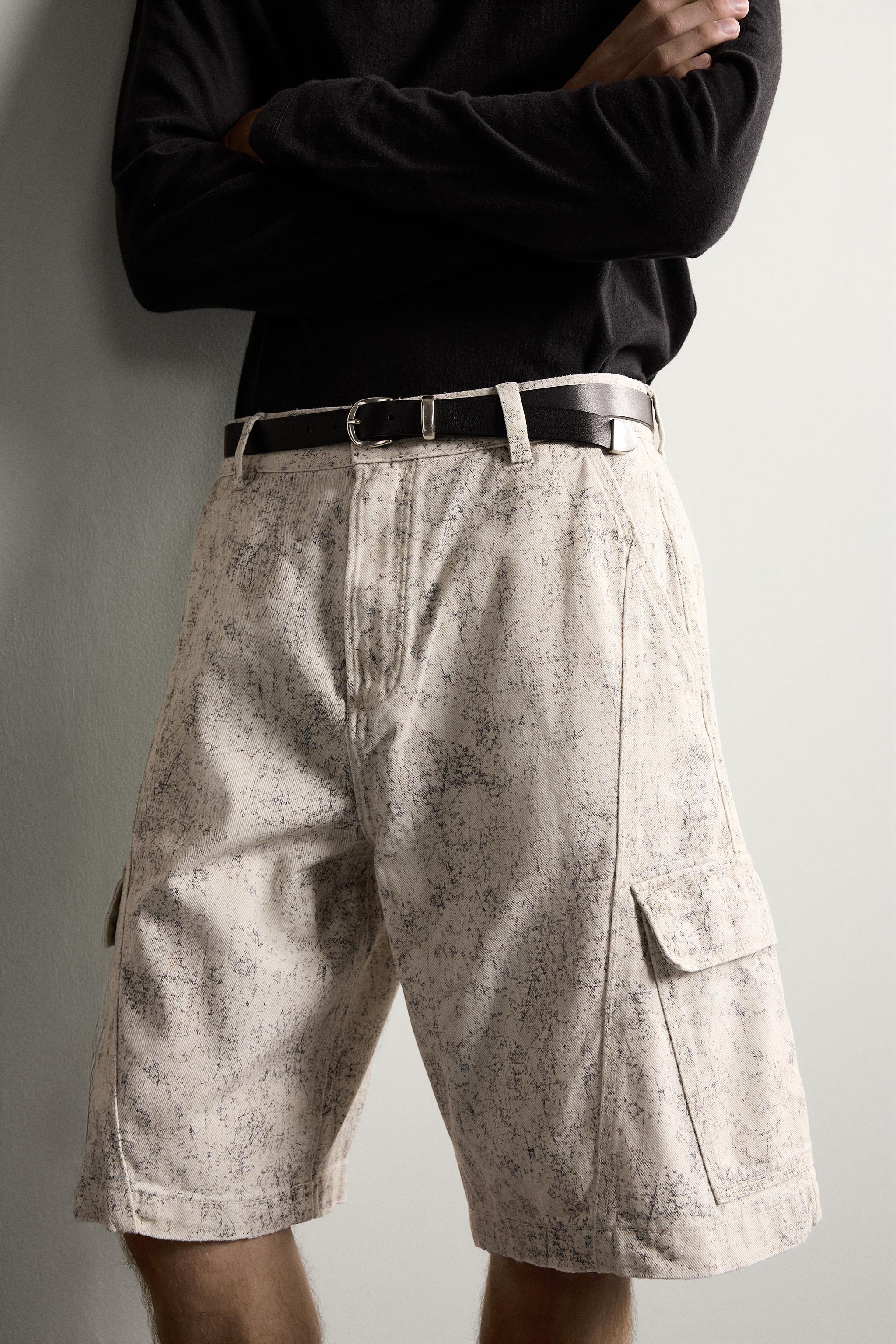BERMUDA CARGO RELAXED FIT À IMPRIMÉ ABSTRAIT